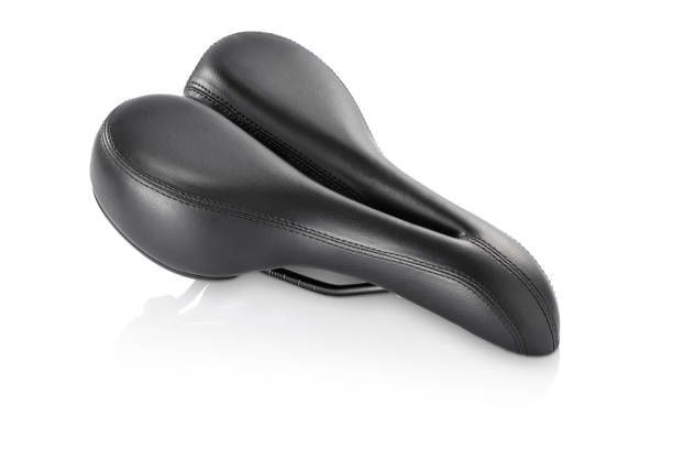 istock Black breathable leather bike seat, isolated 1354922431