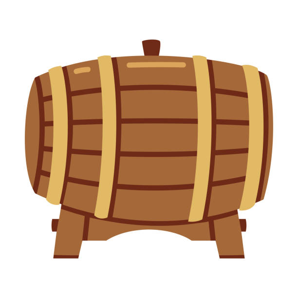 Whiskey Drink Process with Storage and Maturation in Wooden Barrel or Cask Vector Illustration Whiskey Drink Process with Storage and Maturation in Wooden Barrel or Cask Vector Illustration. Whisky as Distilled Alcoholic Beverage Production and Manufacture Concept bourbon barrel stock illustrations