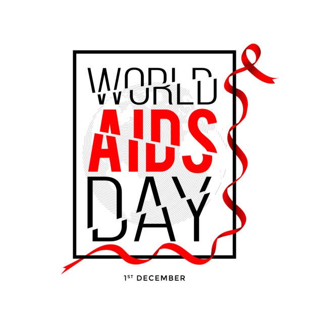 세계 에이즈의 날 벡터 일러스트레이션 - ribbon banner aids awareness ribbon red stock illustrations