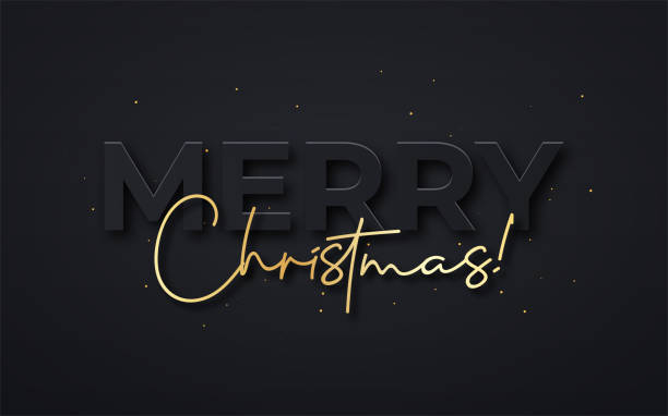 istock Merry Christmas and Happy New Year background. Golden text on luxury dark background. Merry Christmas greeting card, poster or web banner 1354926700