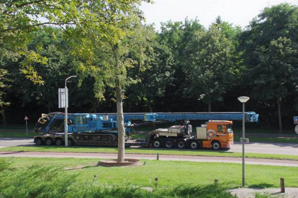 large truck with attached crane