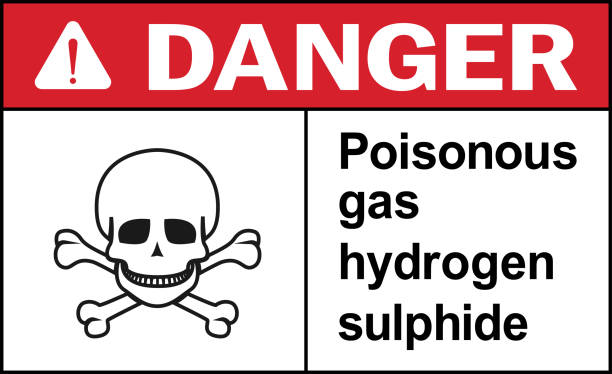 Poisonous gas hydrogen sulphide danger sign. Poisonous gas hydrogen sulphide danger sign. Hazardous chemical warning signs and symbols. ammonium nitrate stock illustrations