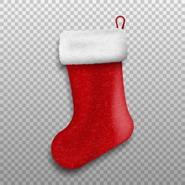 Christmas sock. Decorative red sock. Vector illustration. Christmas sock. Decorative red sock. Vector illustration. Eps 10. christmas stocking stock illustrations