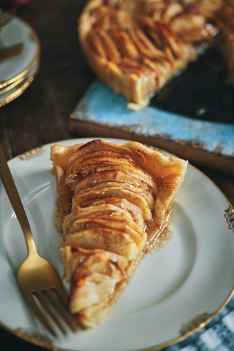 Homemade Organic Fall Apple Galette Pastry with Cinnamon