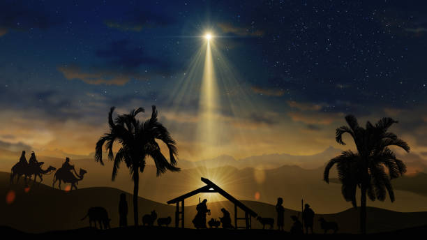 istock Nativity Christmas story under starry sky 1354933818