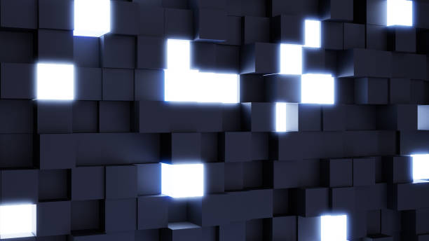 istock 3D Render Futuristic Geometric Blocks Background 1354937188