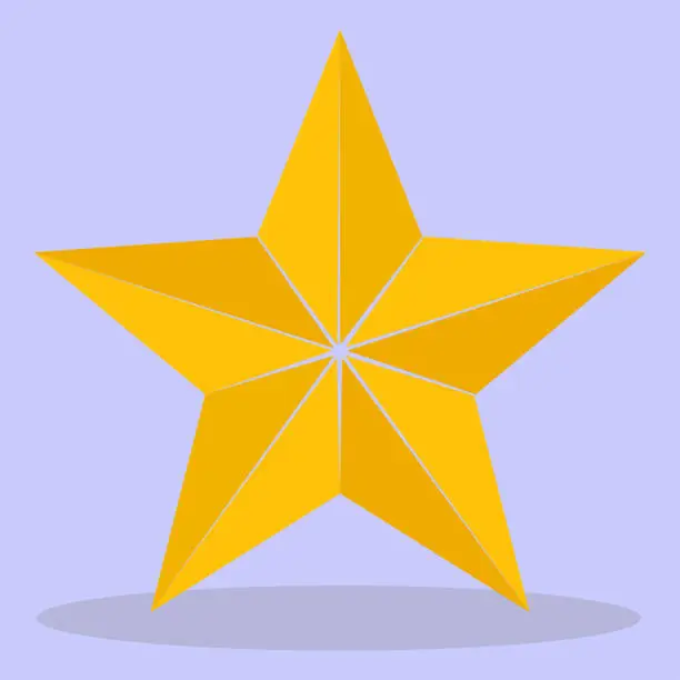 Vector illustration of The vector star icon is made in a flat style.