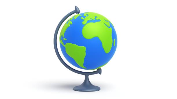 Cartoon Earth globe on stand