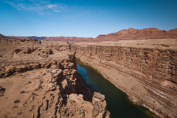 Navajo Bridge across Marble Canyon in Northern Arizona stock photo