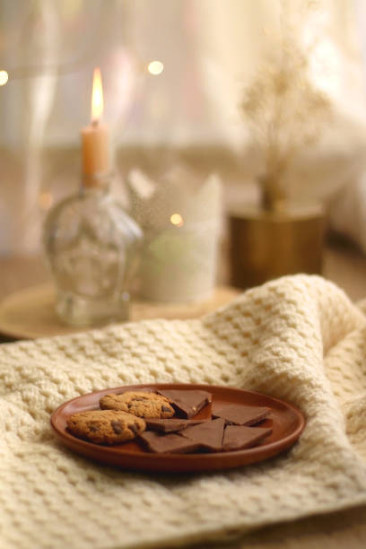 Dessert, Blanket and Candles