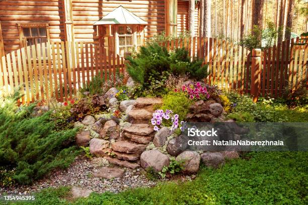 Rock Garden Stock Photo - Download Image Now - Rock Garden, Lawn, Backgrounds