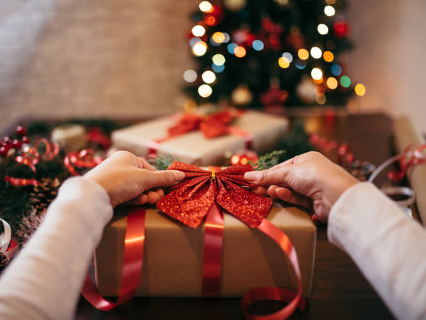 istock Finishing up Christmas presents 1354947744