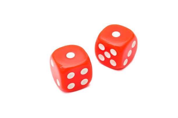 istock Red dice isolated on white background with snake eyes combination 1354953671