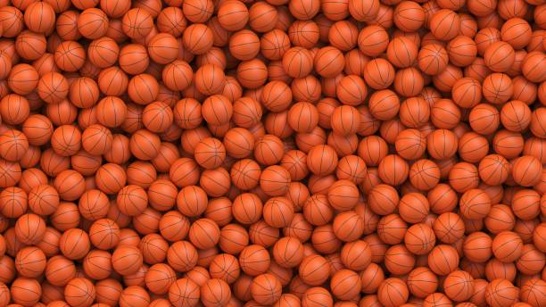Orange basketball balls background