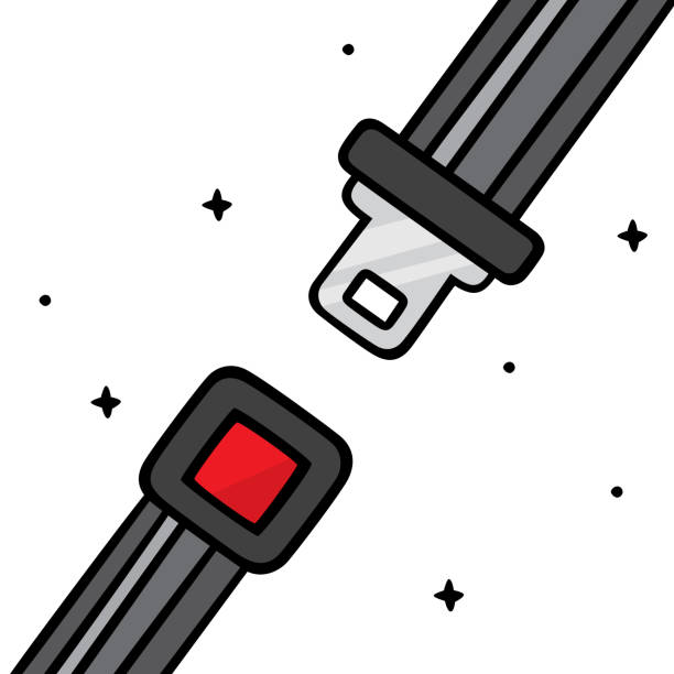 Seatbelt Doodle 6 Vector illustration of a hand drawn seatbelt against a white background. buckle cartoon stock illustrations