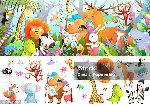istock Animals Adventures in Jungle for Little Explorers 1354971362