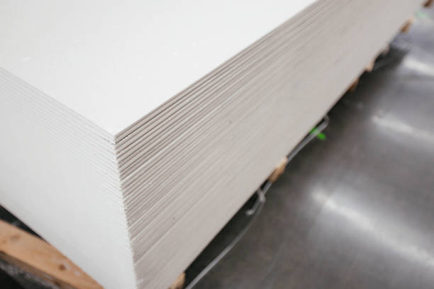 istock Building finished materials. Drywall slabs stacked. Close-up 1354973223