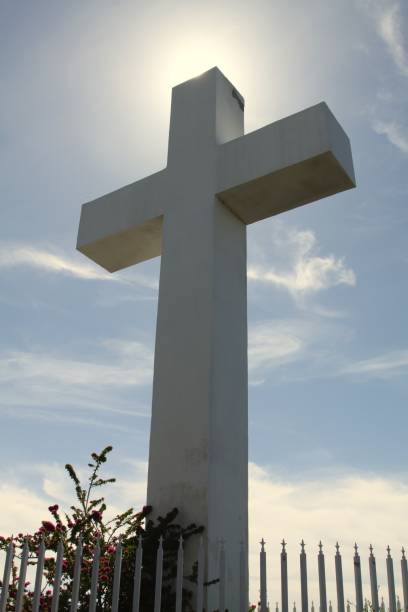 istock Silhouette Of The Cross On Mount Helix 1354974807