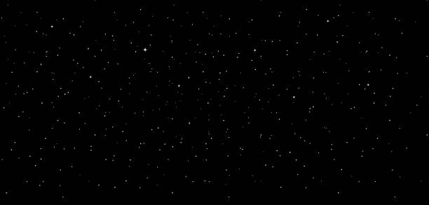 空の星空。星と黒の夜の背景。星空銀河空間。フラットなスタイルで8ビットテクスチャ。きらめく星座を持つ暗い宇宙。コスモスの背景。ベクトル - 夜空点のイラスト素材／クリップアート素材／マンガ素材／アイコン素材