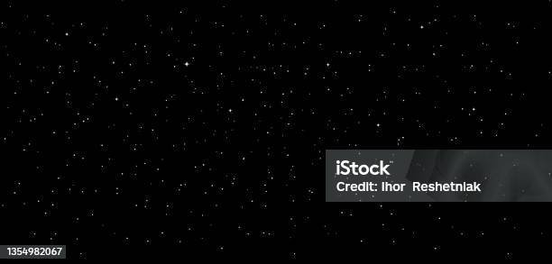 Небо Звездное Черный Ночной Фон Со Звездой Звездное Пространство Галактики 8битная Текстура В Плоском Стиле Темная Вселенная С Мерцание — стоковая векторная графика и другие изображения на тему Звезда