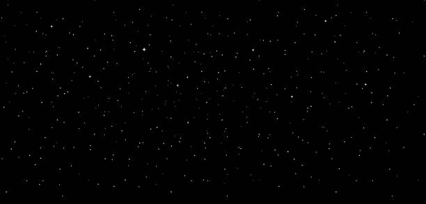 bildbanksillustrationer, clip art samt tecknat material och ikoner med sky starry. black night background with star. starry galaxy space. 8bit texture in flat style. dark universe with twinkle constellation. cosmos background. vector - stjärnfält