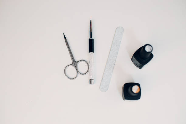 istock Manicure or pedicure supplies tools on table 1354989863