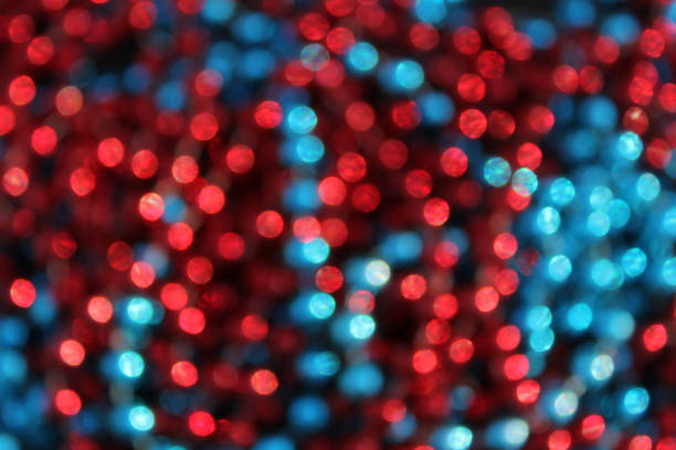 Blue and Red Abstract Bokeh Background Blur stock photo