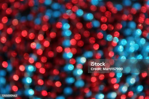 Blue And Red Abstract Bokeh Background Blur Stock Photo - Download Image Now - Cabaret, Abstract, Blue