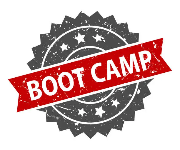 Vector illustration of Boot Camp - Stamp, Imprint, Seal Template. Grunge Effect. Vector Stock Illustration