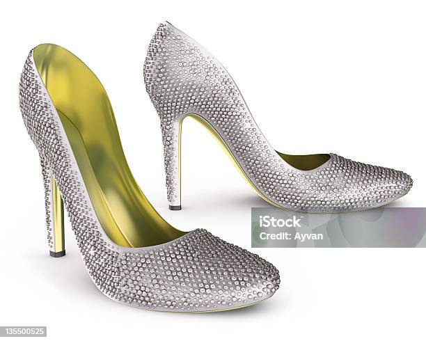 High Heels Shoes With Diamonds Stock Photo - Download Image Now - Diamond - Gemstone, Stiletto, Shoe