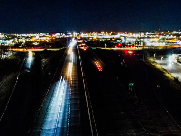 istock Traffic shots at night with longer exposure 1355005933
