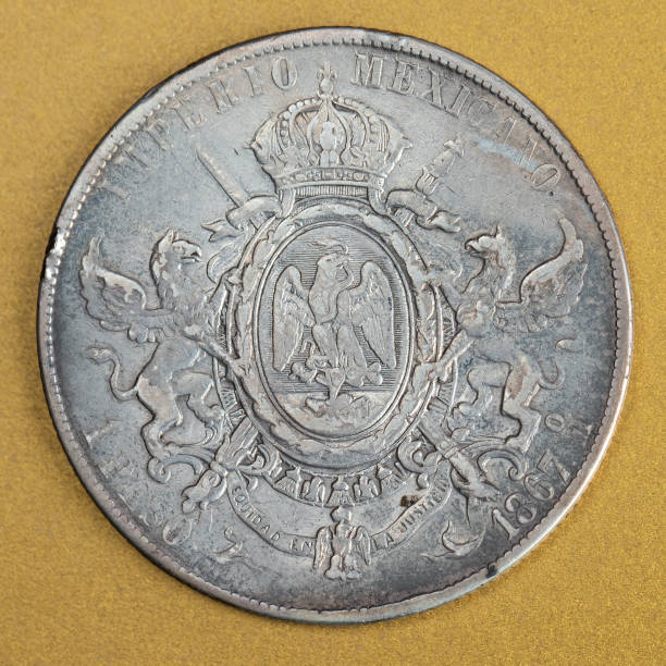 istock Antique 1867 One Peso Silver Coin 1355013829