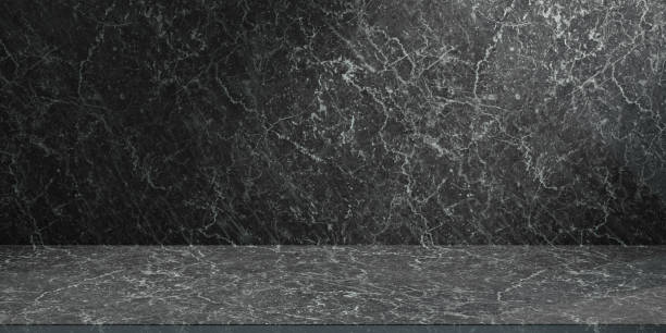 istock Dark marble texture tabletop for products. 3D Illustration rendering. 1355021574