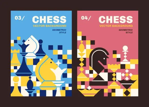 Vector illustration of Chess background part 2. Abstract geometric vector illustration. Best for book cover, poster, flyer and banner.