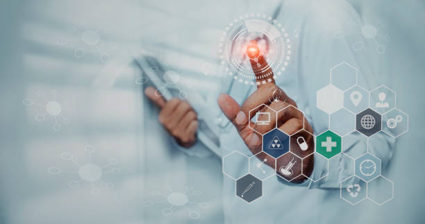 istock Medical technology futuristic concept. 1355029697