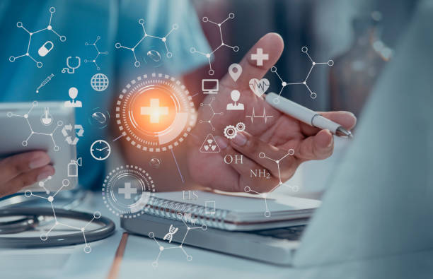 istock Medical technology futuristic concept. 1355029828