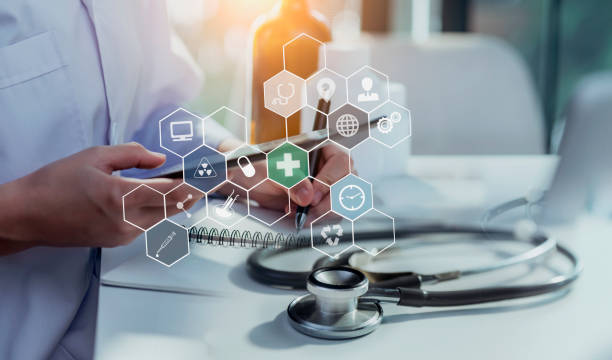 istock Medical technology futuristic concept. 1355029914