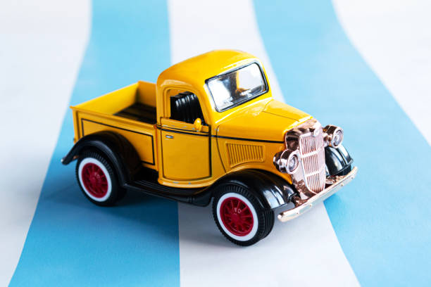 istock Retro pickup on striped paper 1355034281