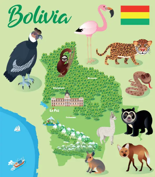 Vector illustration of Bolivia Map
