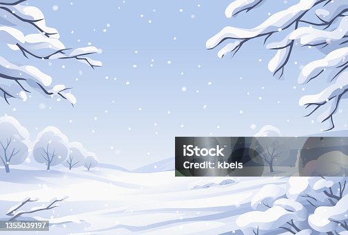 istock Winter Landscape With Snow-covered Trees 1355039197