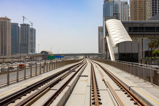 istock Metro railway in Dubai, United Arab Emirates 1355040382