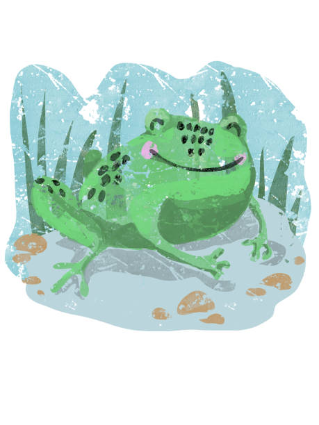 istock cute green frog in cartoon style, hand-drawn illustration, isolated on a white background 1355040743