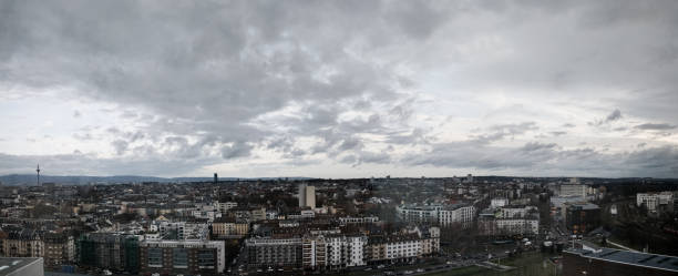 istock Cityscape with cloudy blue sky 1355042502