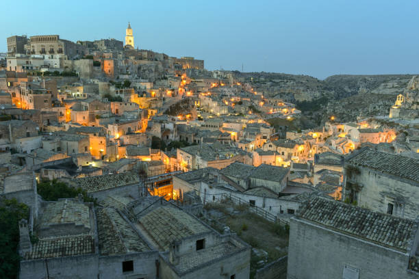 istock Night view of Matera on Italy 1355047607