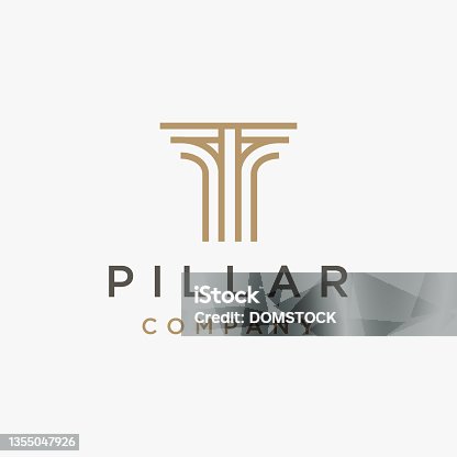 istock Abstract minimalist corporate pillar icon vector on white background 1355047926