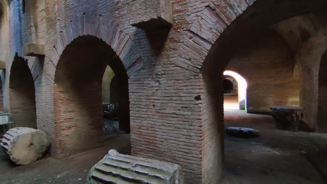 Pozzuoli - Overview of the hypogea of Nero's Amphitheater