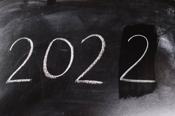 istock 2022 with chalk on the blackboard 1355054062