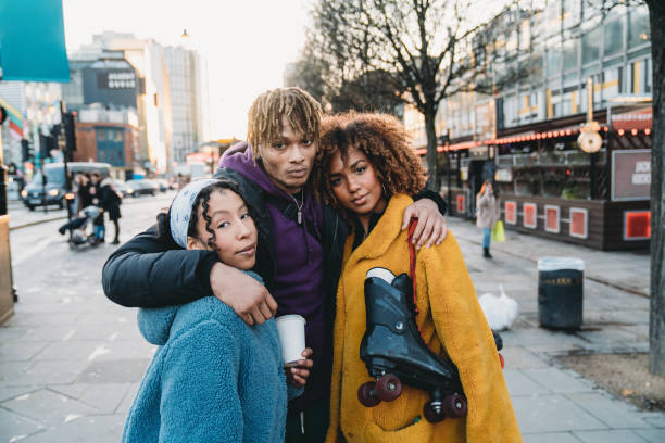 istock Three hip friends portrait in London 1355054581