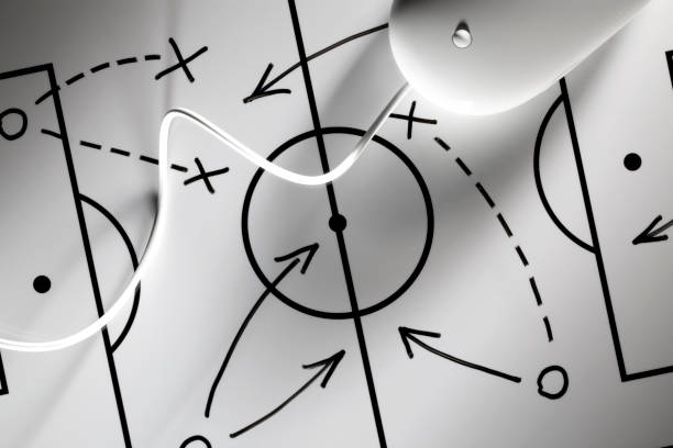istock Mouse on a blackboard with football strategy planning 1355054949