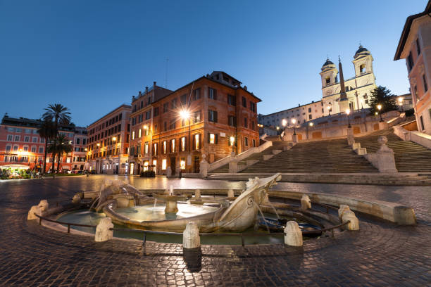 istock Night view from Piazza di Spagna (Spain's square) in Roma, Lazio, Italy. 1355057708